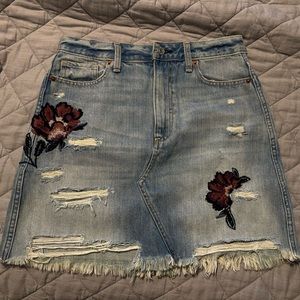 Abercrombie and Fitch distressed denim skirt